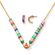 Set-collar-y-aretes-de-colores-ba�ado-en-oro-de-24K